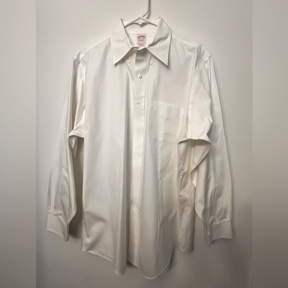 BROOKS BROTHERS EST 1818 Men's White SHIRT Button Down 16 1/2 - 34 Non Iron L/S